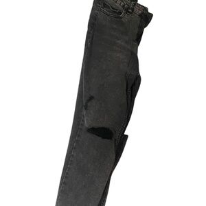 Indigo Rein High Rise Straight Leg Distressed Slightly Cropped Jeans in 9/28